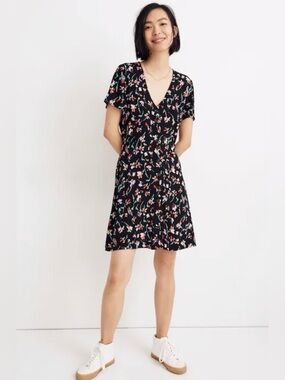 madewell silk fable dress Madewell Silk Fable Dress in Leaf Shade Blue